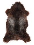 Peau de mouton multicolore britannique d’environ 130 × 65 cm, vue de dessus : exactement la peau que vous recevez
