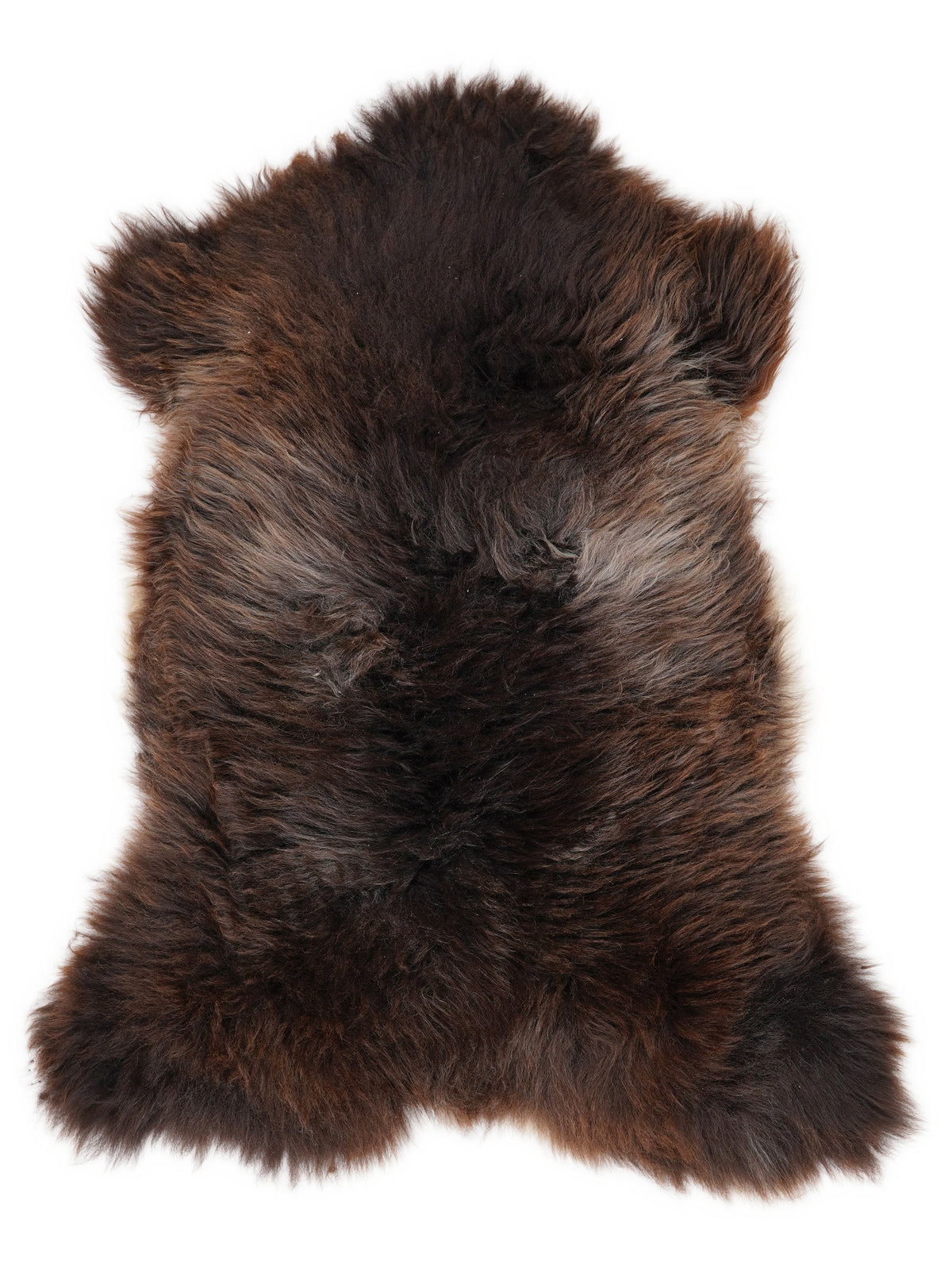 Peau de mouton multicolore britannique d’environ 110 × 60 cm, vue de dessus : exactement la peau que vous recevez