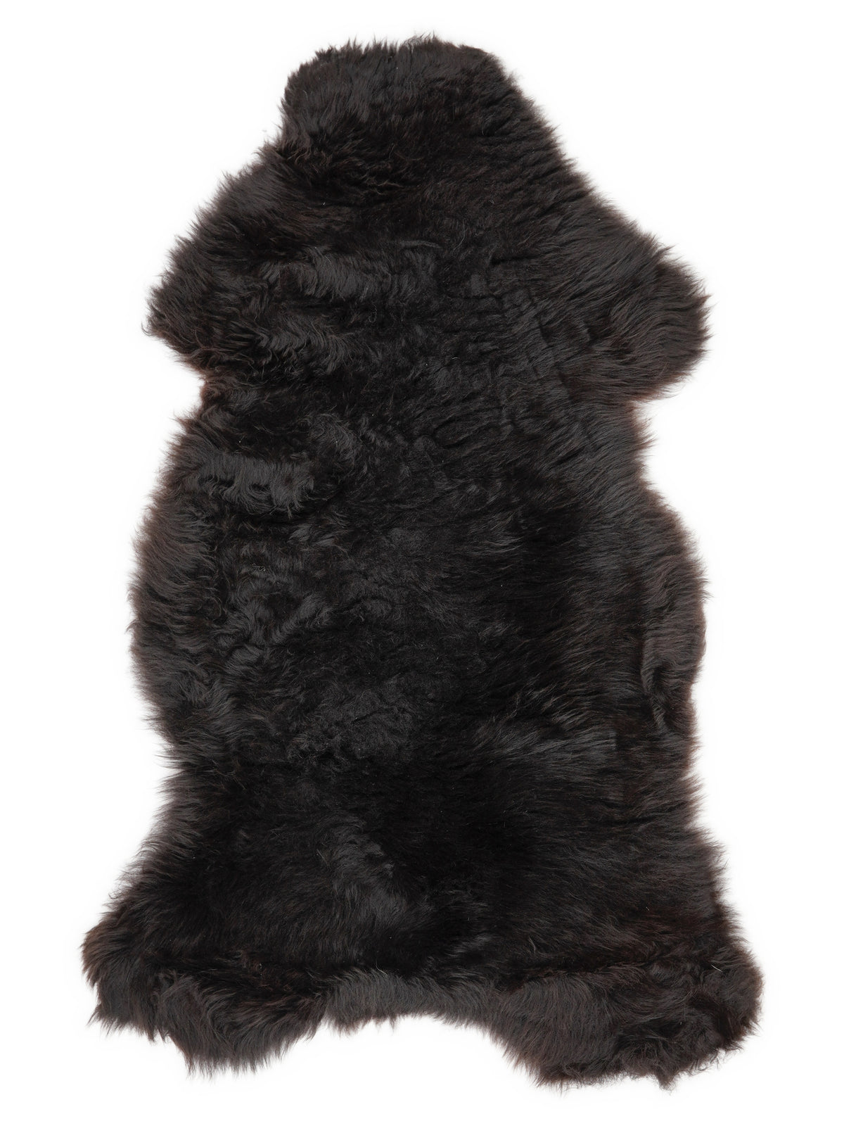 Peau de mouton multicolore britannique d’environ 110 × 60 cm, vue de dessus : exactement la peau que vous recevez