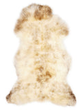 Peau de mouton multicolore britannique d’environ 120 × 60 cm, vue de dessus : exactement la peau que vous recevez