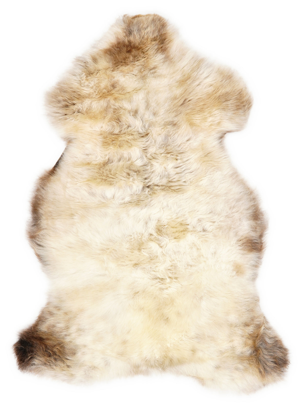 Peau de mouton multicolore britannique d’environ 100 × 60 cm, vue de dessus : exactement la peau que vous recevez