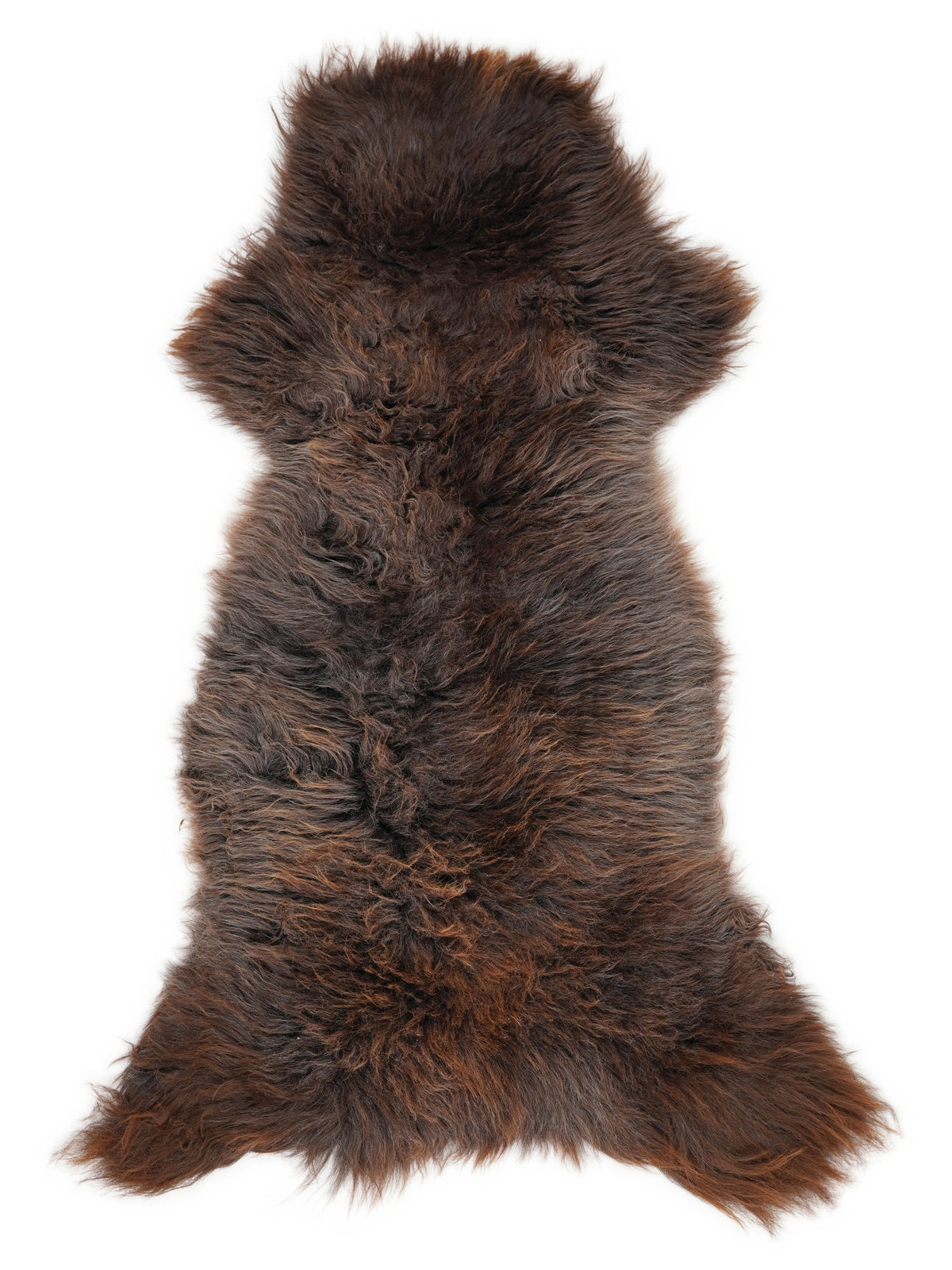 Peau de mouton multicolore britannique d’environ 140 × 60 cm, vue de dessus : exactement la peau que vous recevez