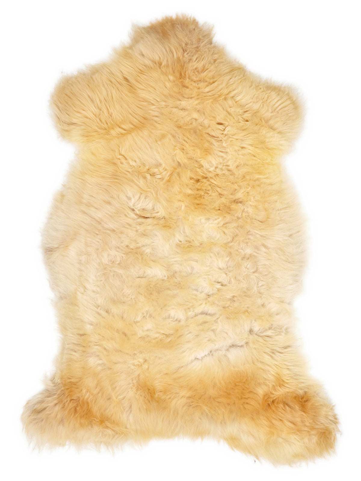 Peau de mouton multicolore britannique d’environ 130 × 70 cm, vue de dessus : exactement la peau que vous recevez