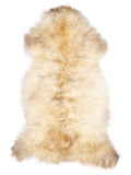 Peau de mouton multicolore britannique d’environ 130 × 65 cm, vue de dessus : exactement la peau que vous recevez