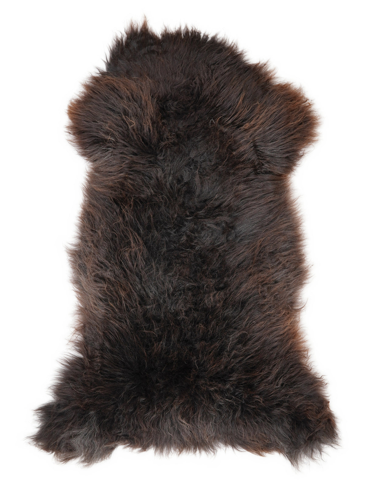 Peau de mouton multicolore britannique d’environ 130 × 65 cm, vue de dessus : exactement la peau que vous recevez