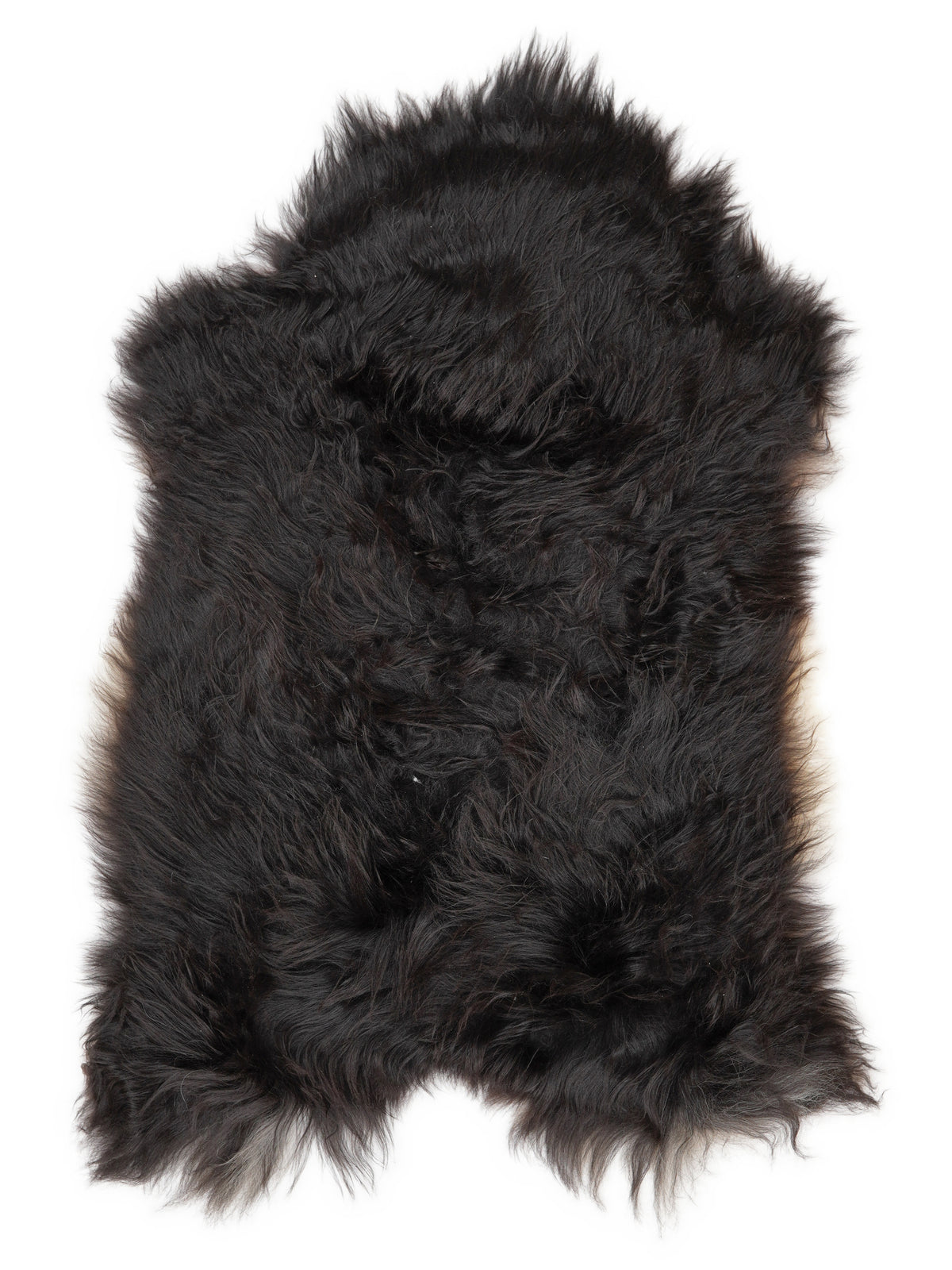 Peau de mouton islandaise multicolore d’environ 115 × 70 cm, vue de dessus : exactement la peau que vous recevez