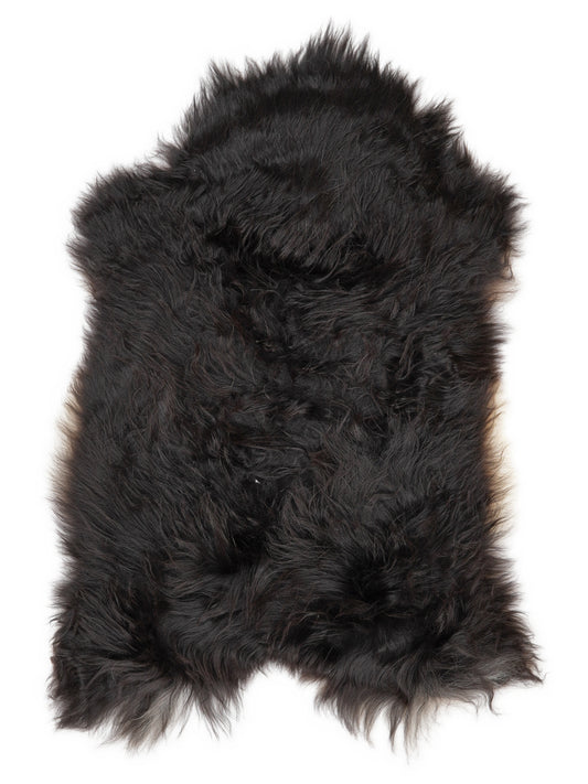 Peau de mouton islandaise multicolore d’environ 115 × 70 cm, vue de dessus : exactement la peau que vous recevez
