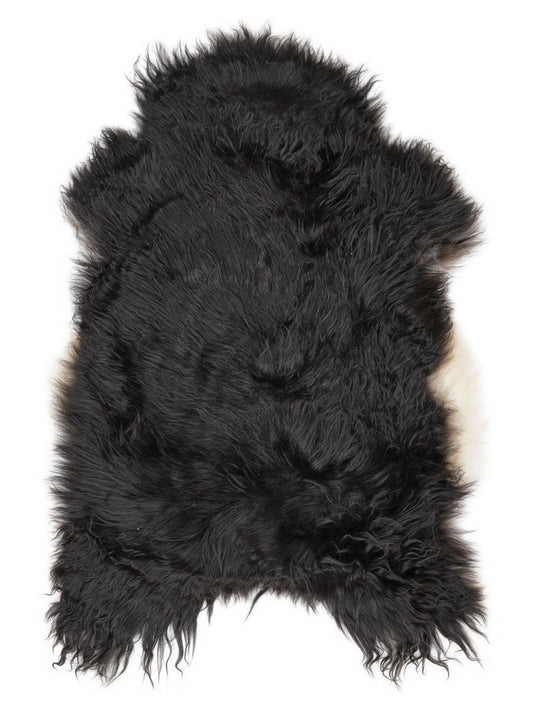 Peau de mouton islandaise multicolore d’environ 120 × 75 cm, vue de dessus : exactement la peau que vous recevez