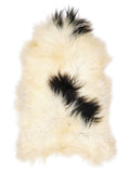 Peau de mouton islandaise multicolore d’environ 120 × 70 cm, vue de dessus : exactement la peau que vous recevez