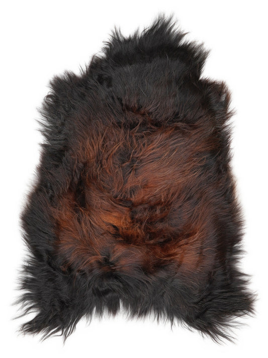 Peau de mouton islandaise multicolore d’environ 110 × 70 cm, vue de dessus : exactement la peau que vous recevez