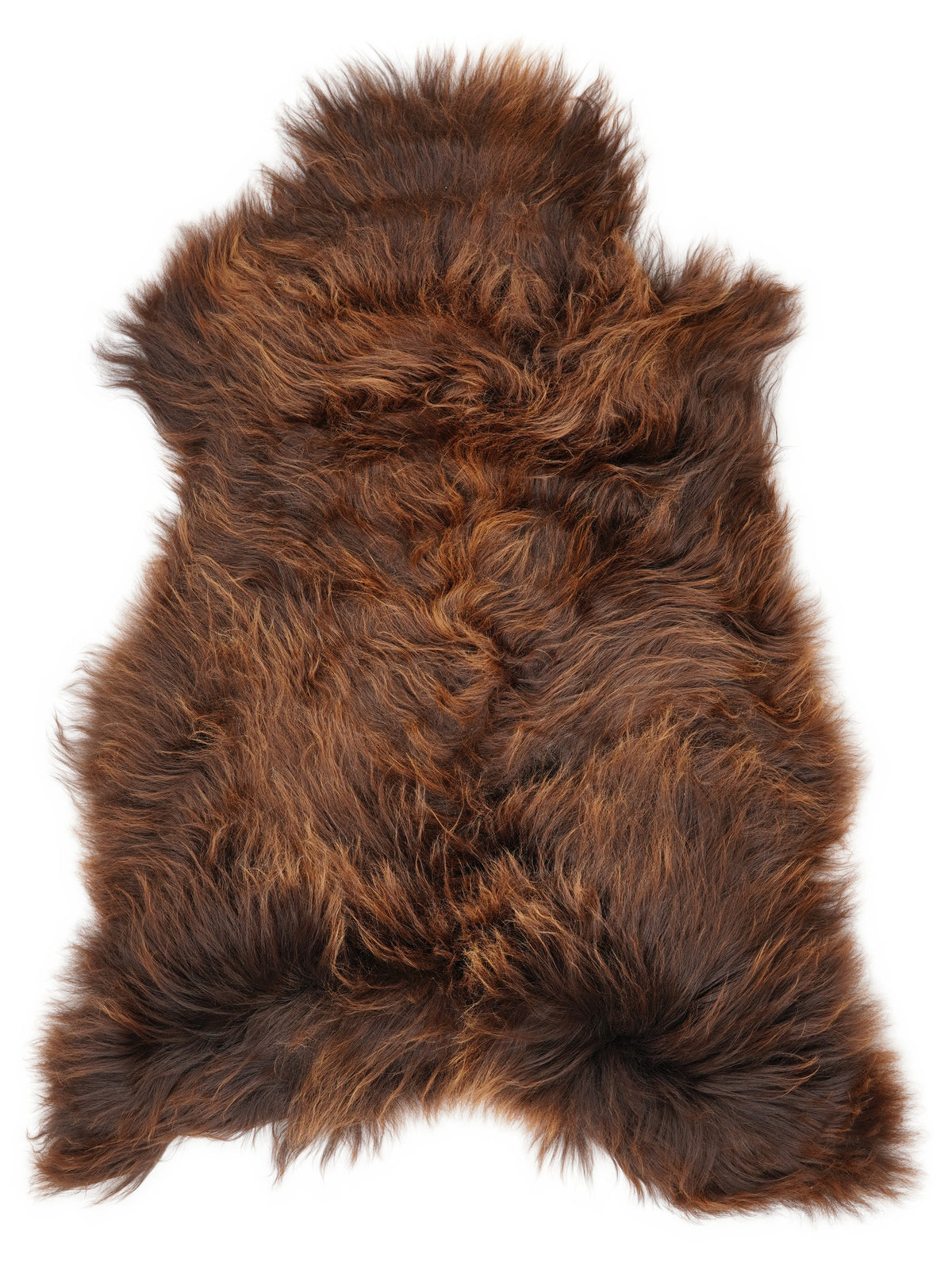 Peau de mouton islandaise multicolore d’environ 120 × 75 cm, vue de dessus : exactement la peau que vous recevez