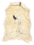 Peau de mouton islandaise multicolore d’environ 115 × 75 cm, vue de dessus : exactement la peau que vous recevez