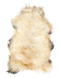 Peau de mouton islandaise multicolore d’environ 110 × 75 cm, vue de dessus : exactement la peau que vous recevez