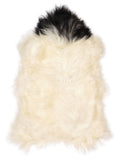 Peau de mouton islandaise multicolore d’environ 110 × 70 cm, vue de dessus : exactement la peau que vous recevez