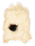 Peau de mouton islandaise multicolore d’environ 110 × 75 cm, vue de dessus : exactement la peau que vous recevez