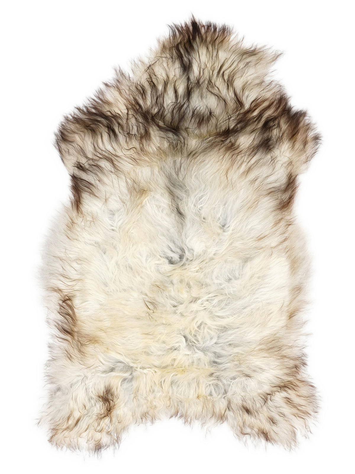 Peau de mouton islandaise grise d’environ 110 × 70 cm, vue de dessus : exactement la peau que vous recevez