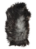 Peau de mouton islandaise grise d’environ 130 × 70 cm, vue de dessus : exactement la peau que vous recevez