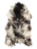 Peau de mouton islandaise grise d’environ 120 × 65 cm, vue de dessus : exactement la peau que vous recevez