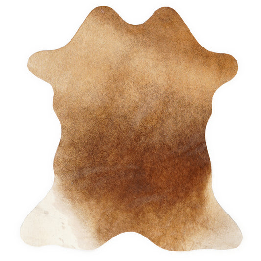 Mini peau de vache d’environ 70 × 70 cm, vue de dessus : exactement la peau que vous recevez