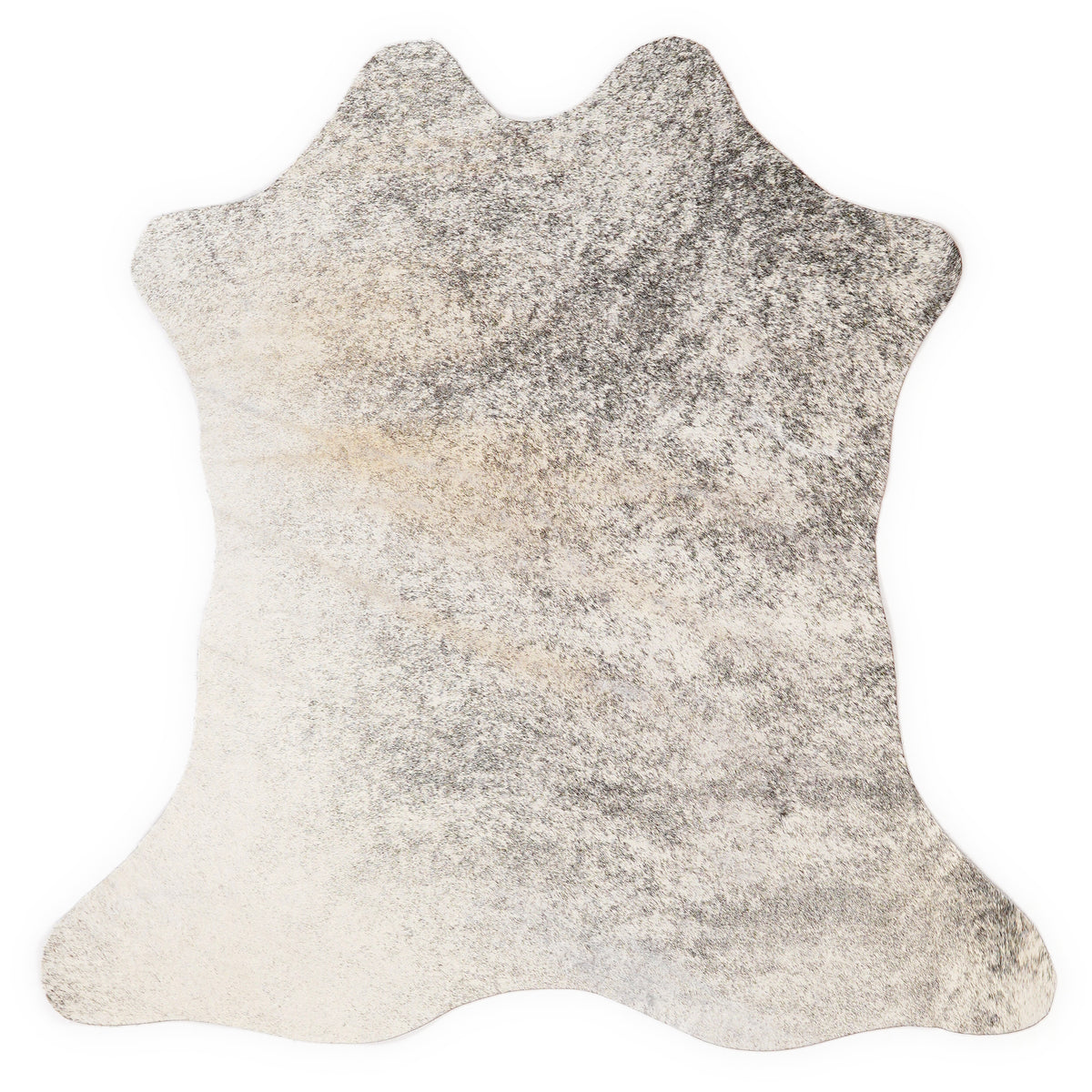 Mini peau de vache d’environ 70 × 70 cm, vue de dessus : exactement la peau que vous recevez