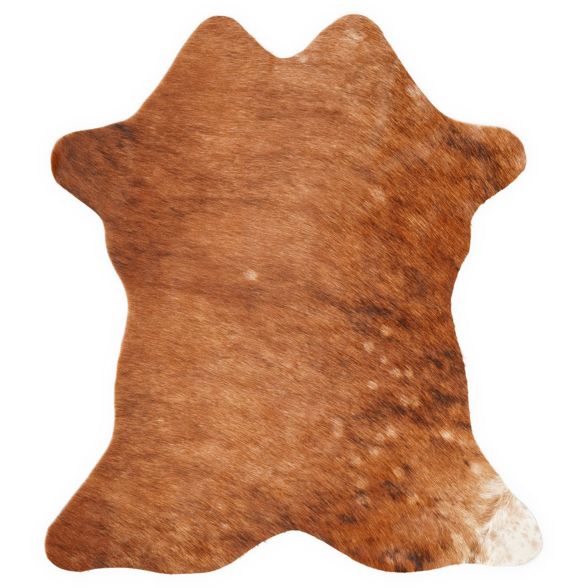 Mini peau de vache d’environ 70 × 70 cm, vue de dessus : exactement la peau que vous recevez