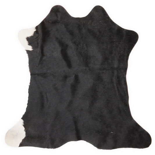 Mini peau de vache d’environ 70 × 70 cm, vue de dessus : exactement la peau que vous recevez