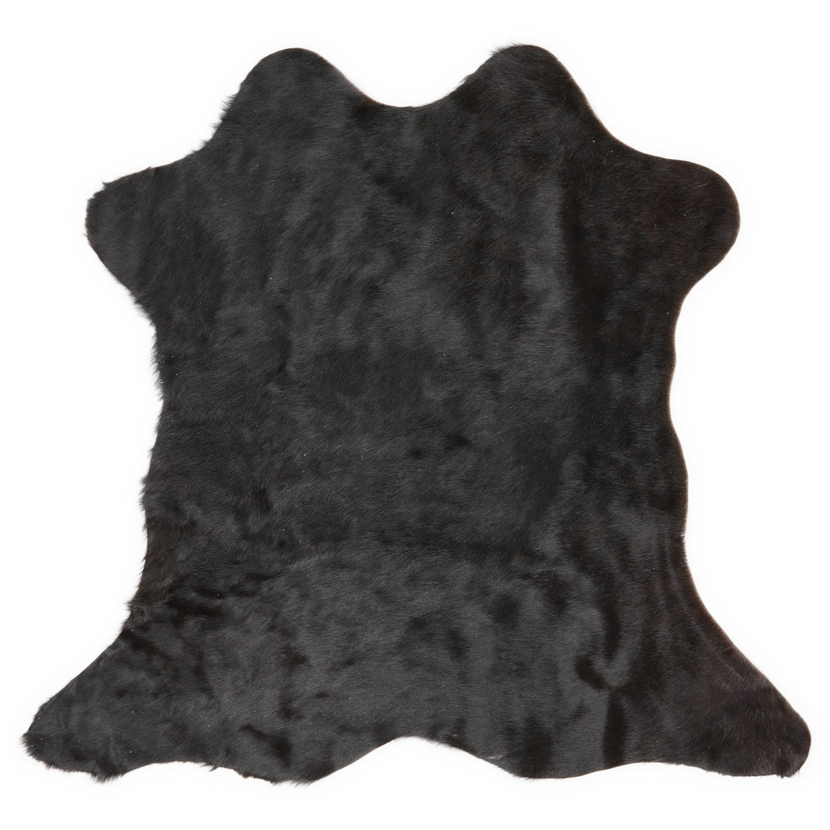 Mini peau de vache d’environ 70 × 70 cm, vue de dessus : exactement la peau que vous recevez