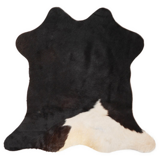 Mini peau de vache d’environ 70 × 70 cm, vue de dessus : exactement la peau que vous recevez