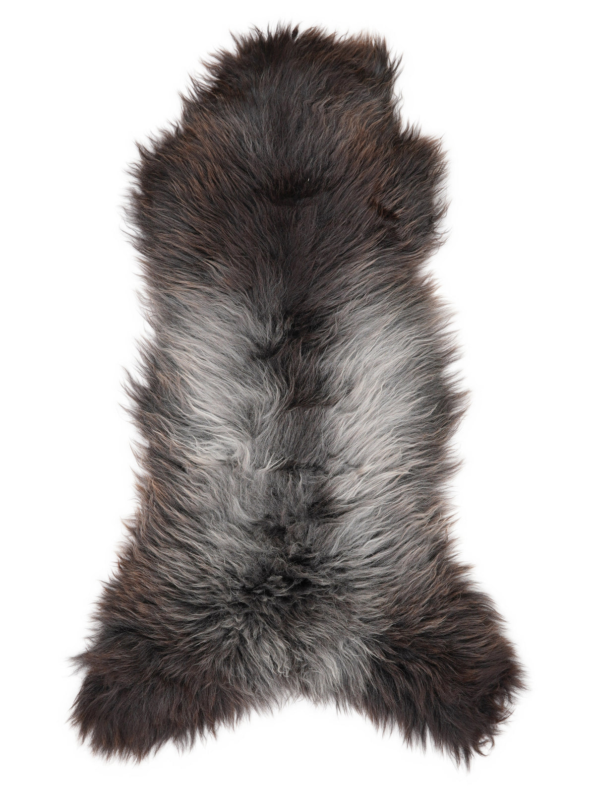 Peau de mouton multicolore britannique d’environ 130 × 50 cm, vue de dessus : exactement la peau que vous recevez