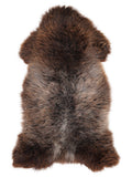Peau de mouton multicolore britannique d’environ 125 × 65 cm, vue de dessus : exactement la peau que vous recevez