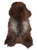 Peau de mouton multicolore britannique d’environ 120 × 60 cm, vue de dessus : exactement la peau que vous recevez