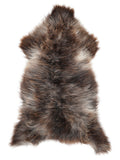 Peau de mouton multicolore britannique d’environ 130 × 65 cm, vue de dessus : exactement la peau que vous recevez