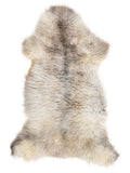 Peau de mouton multicolore britannique d’environ 125 × 60 cm, vue de dessus : exactement la peau que vous recevez