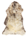 Peau de mouton multicolore britannique d’environ 125 × 65 cm, vue de dessus : exactement la peau que vous recevez