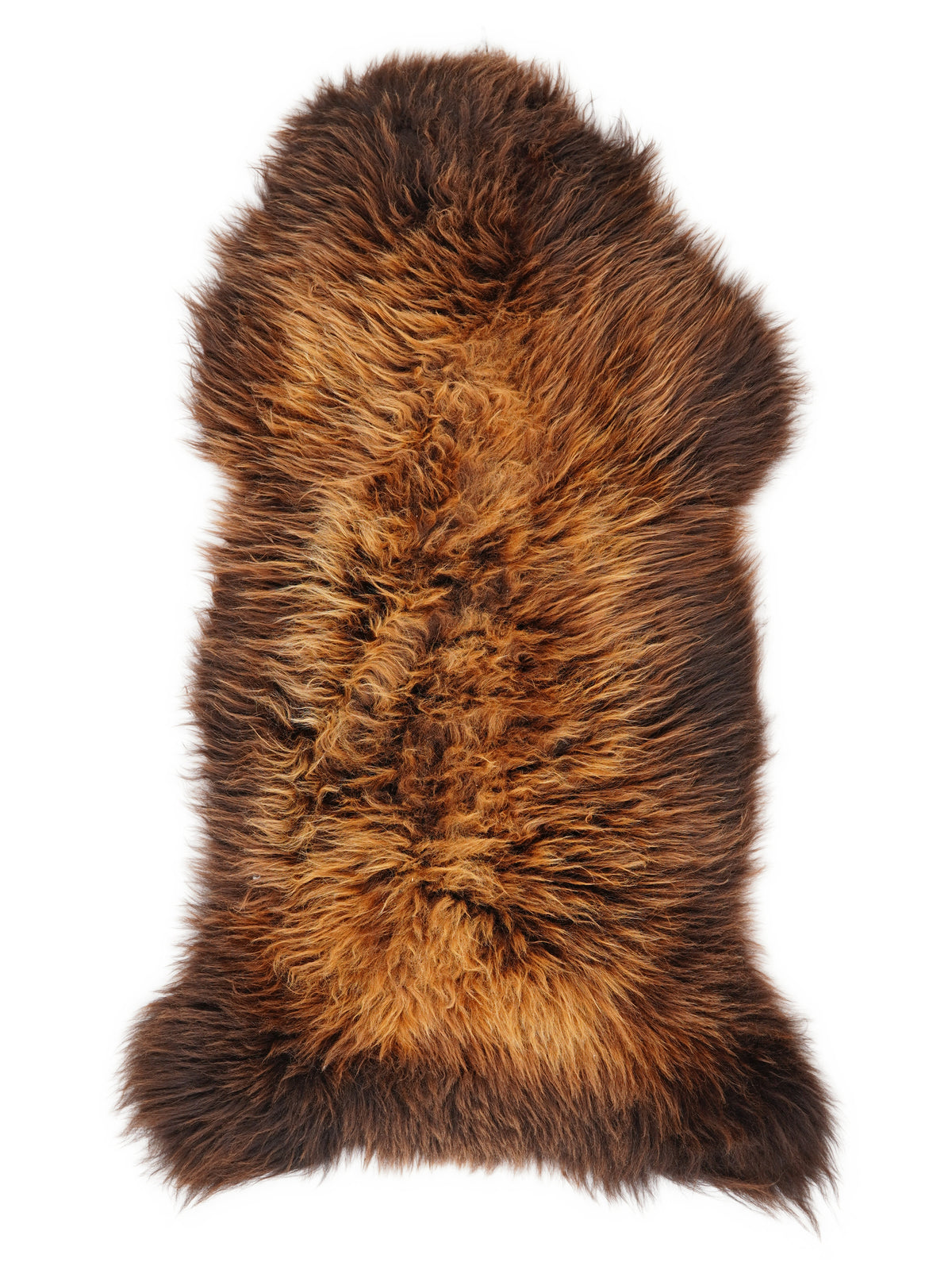 Peau de mouton multicolore britannique d’environ 120 × 55 cm, vue de dessus : exactement la peau que vous recevez