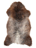 Peau de mouton multicolore britannique d’environ 125 × 60 cm, vue de dessus : exactement la peau que vous recevez