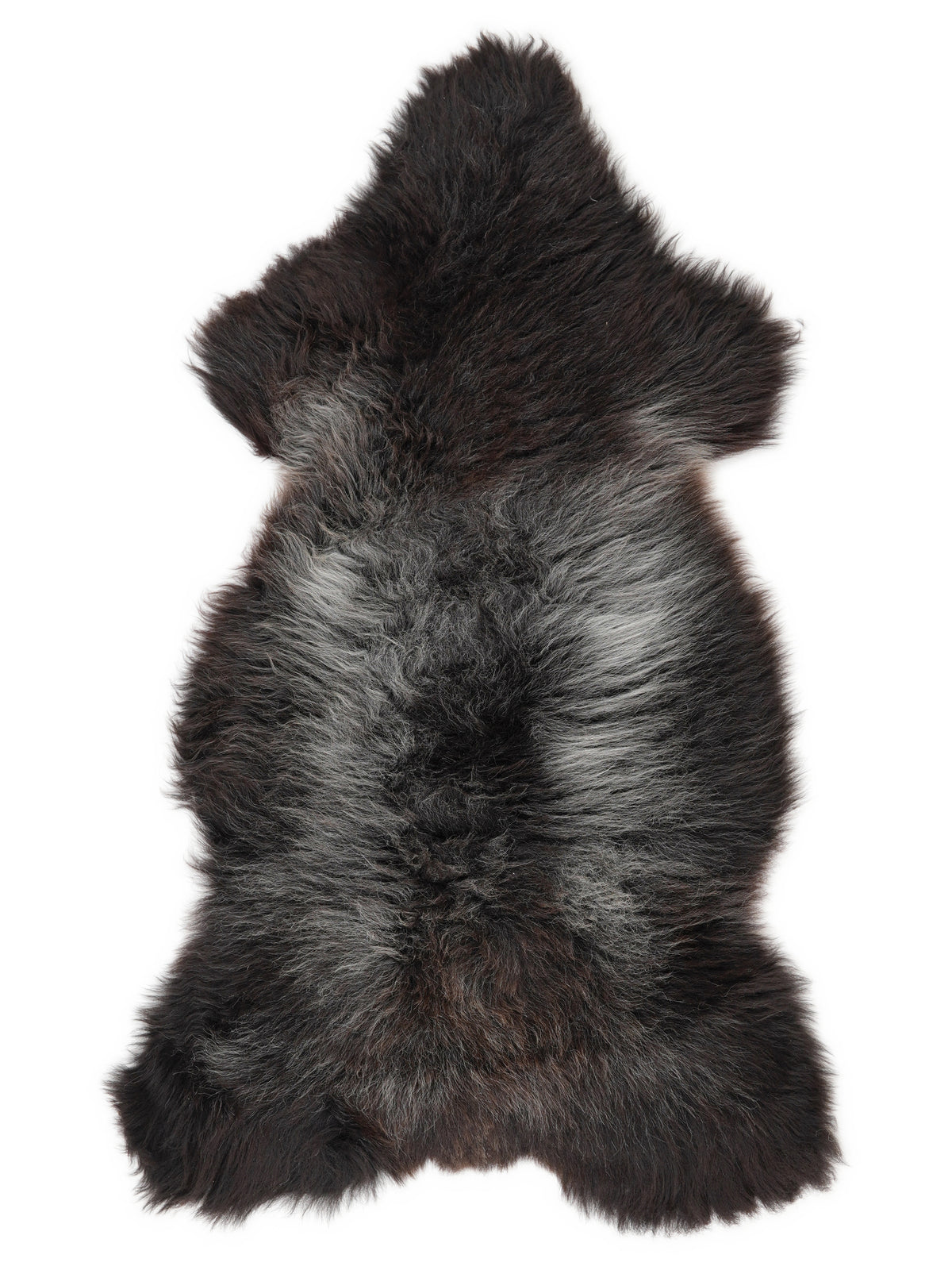 Peau de mouton multicolore britannique d’environ 125 × 60 cm, vue de dessus : exactement la peau que vous recevez