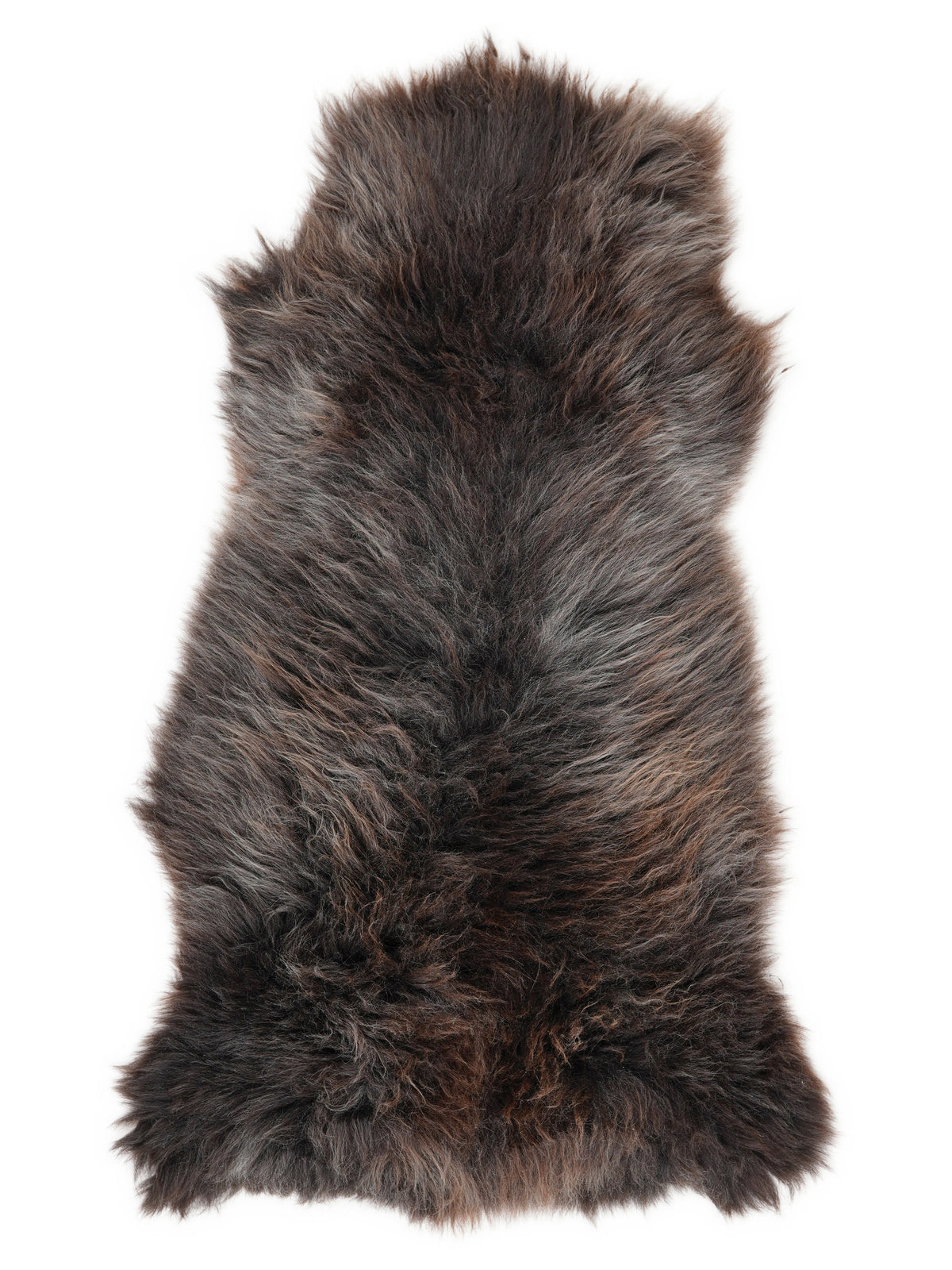 Peau de mouton multicolore britannique d’environ 120 × 65 cm, vue de dessus : exactement la peau que vous recevez