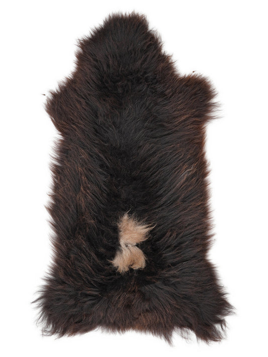 Peau de mouton multicolore britannique d’environ 135 × 60 cm, vue de dessus : exactement la peau que vous recevez