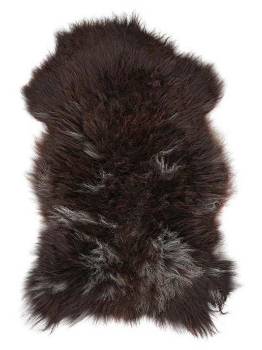 Peau de mouton multicolore britannique d’environ 130 × 75 cm, vue de dessus : exactement la peau que vous recevez