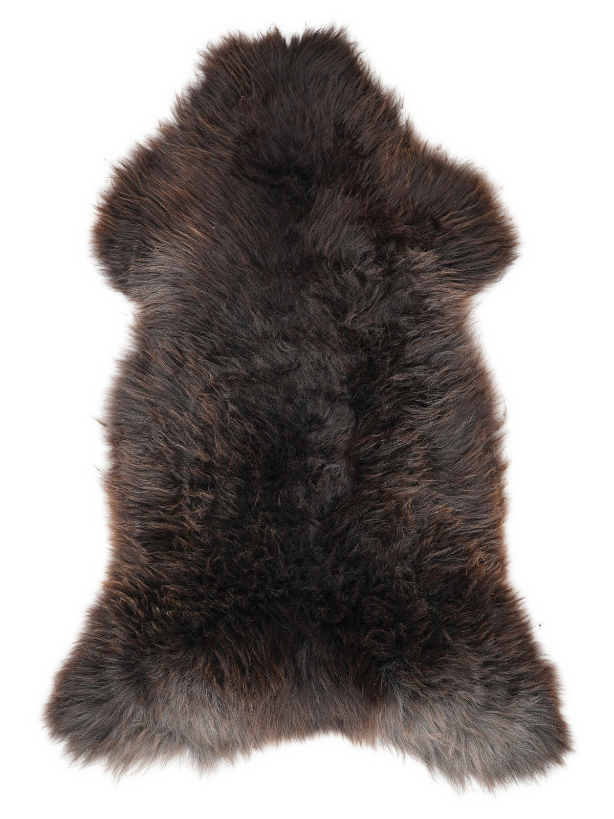 Peau de mouton multicolore britannique d’environ 130 × 60 cm, vue de dessus : exactement la peau que vous recevez