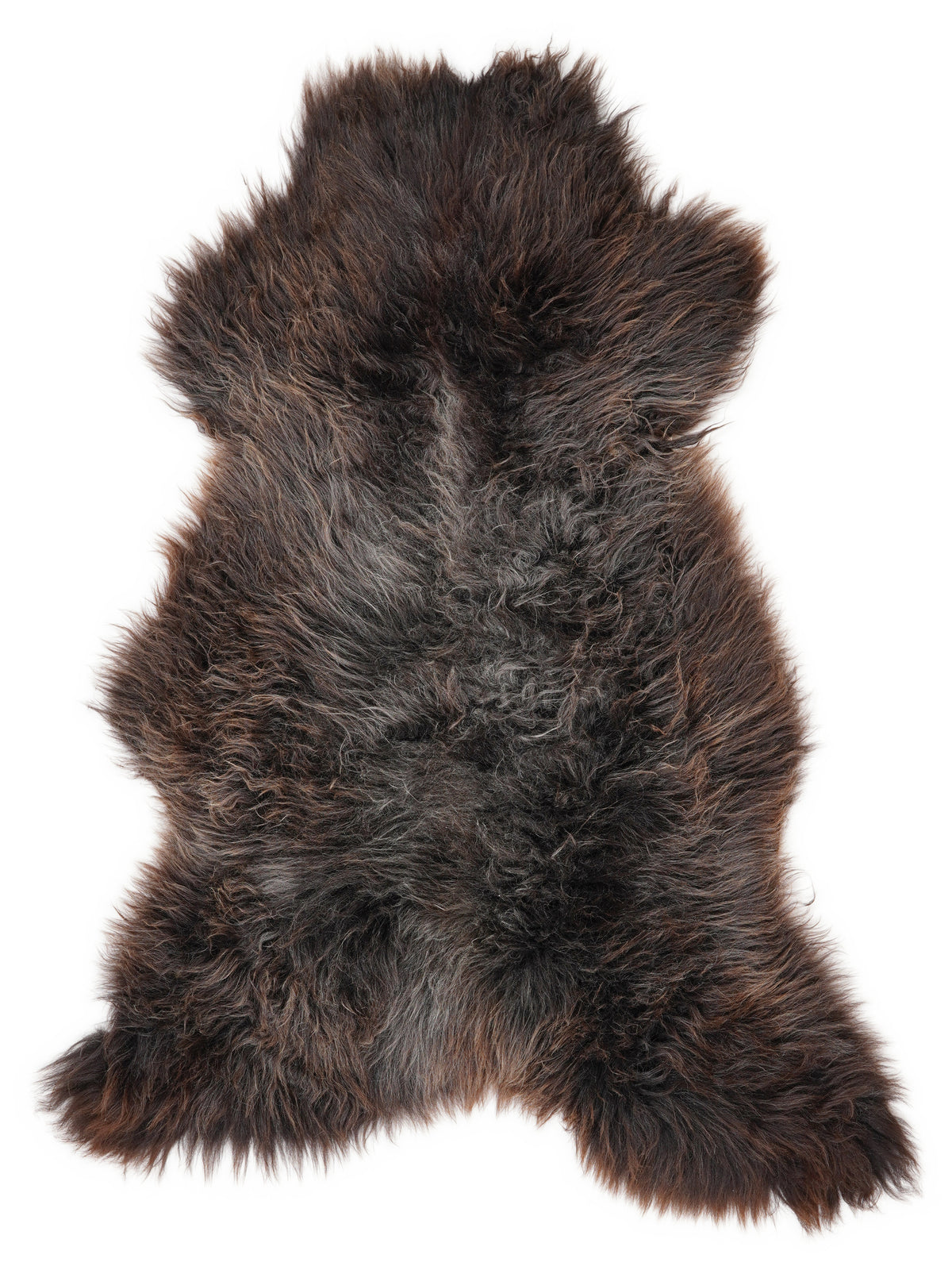 Peau de mouton multicolore britannique d’environ 120 × 65 cm, vue de dessus : exactement la peau que vous recevez