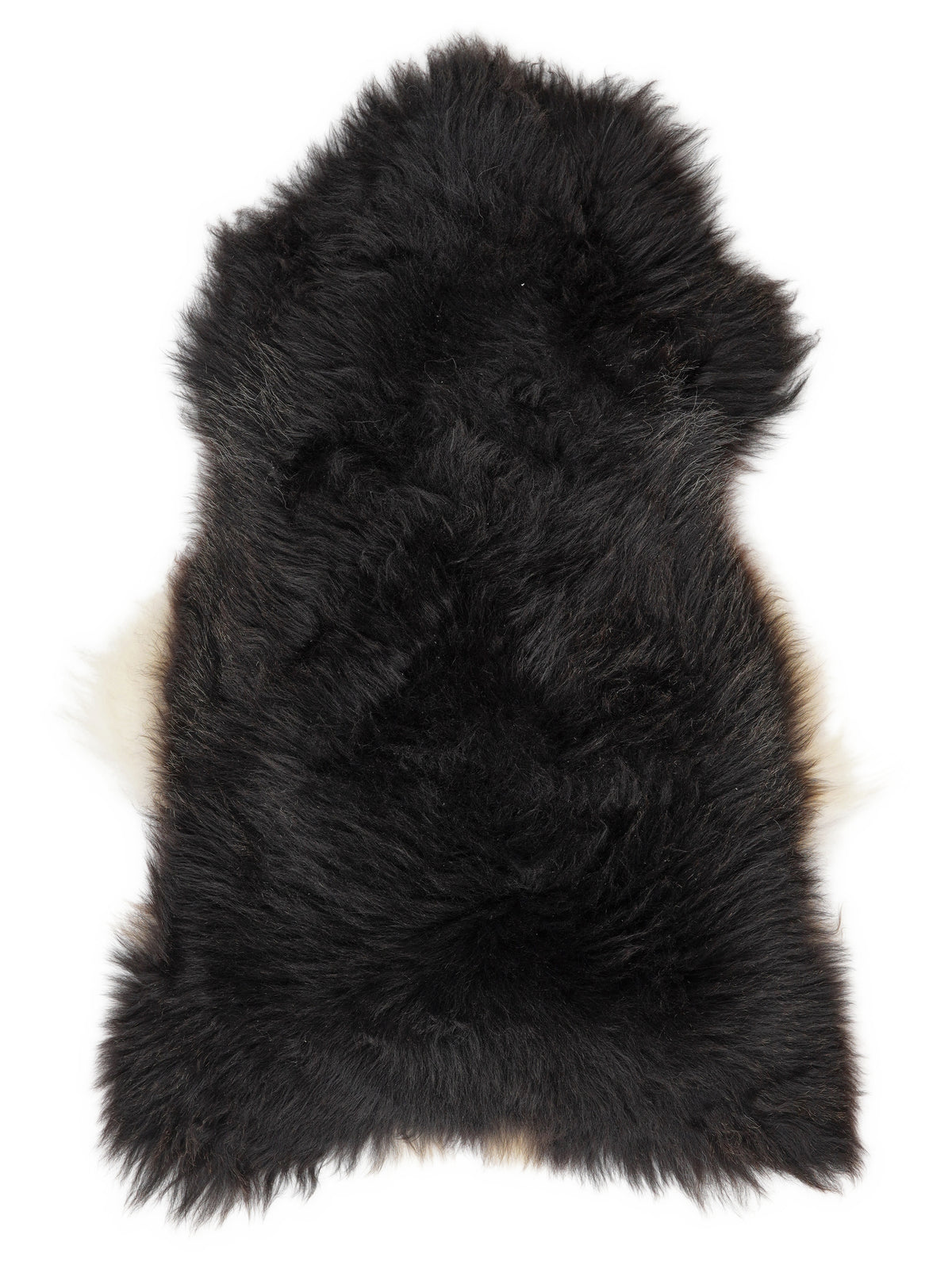 Peau de mouton multicolore britannique d’environ 120 × 70 cm, vue de dessus : exactement la peau que vous recevez