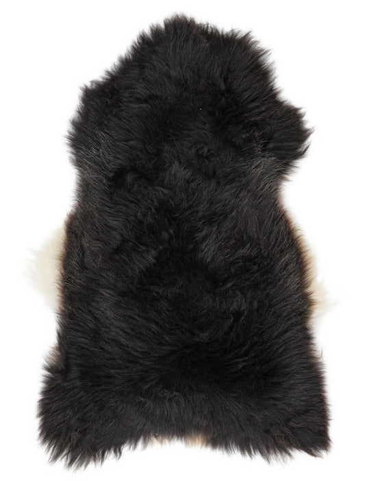 Peau de mouton multicolore britannique d’environ 120 × 70 cm, vue de dessus : exactement la peau que vous recevez