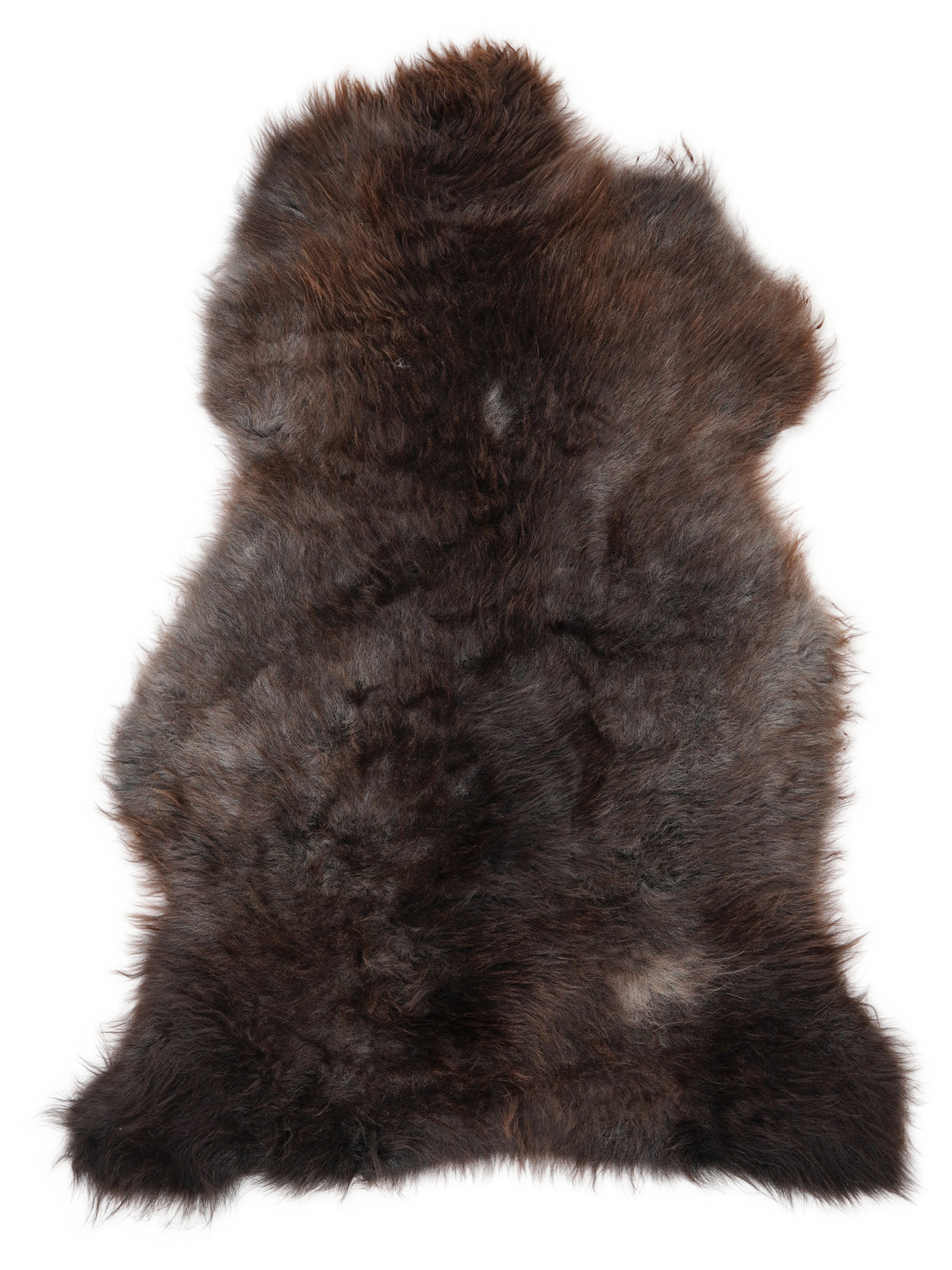 Peau de mouton multicolore britannique d’environ 120 × 70 cm, vue de dessus : exactement la peau que vous recevez