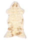 Peau de mouton multicolore britannique d’environ 120 × 55 cm, vue de dessus : exactement la peau que vous recevez