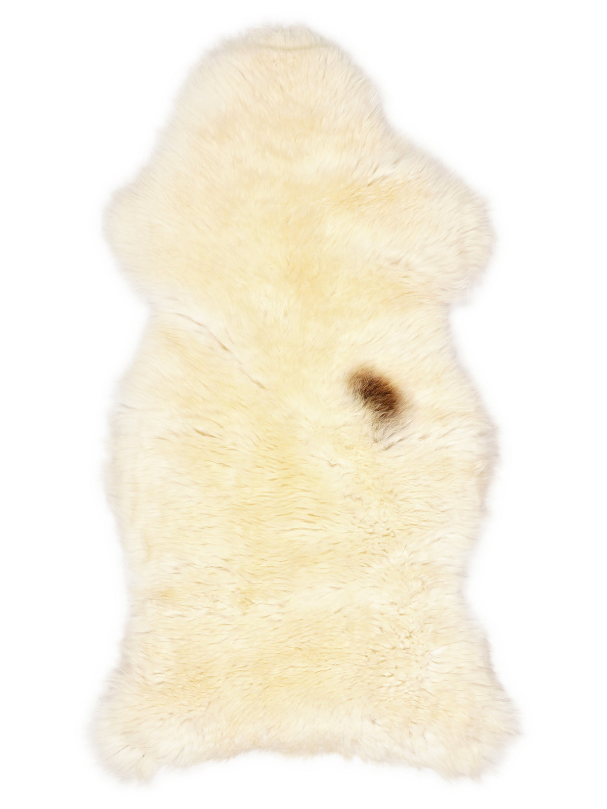 Peau de mouton multicolore britannique d’environ 125 × 60 cm, vue de dessus : exactement la peau que vous recevez
