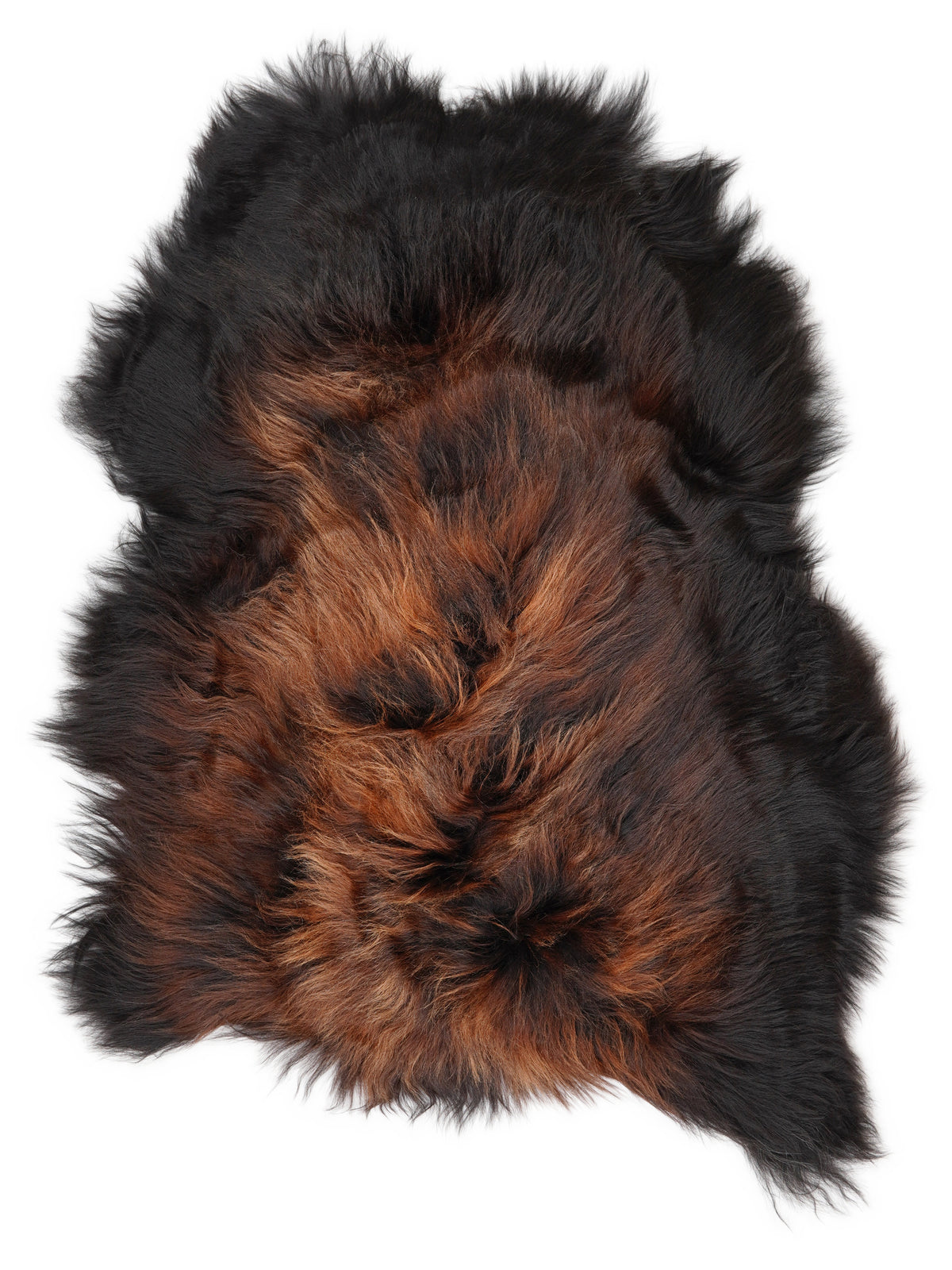Peau de mouton islandaise multicolore d’environ 120 × 80 cm, vue de dessus : exactement la peau que vous recevez