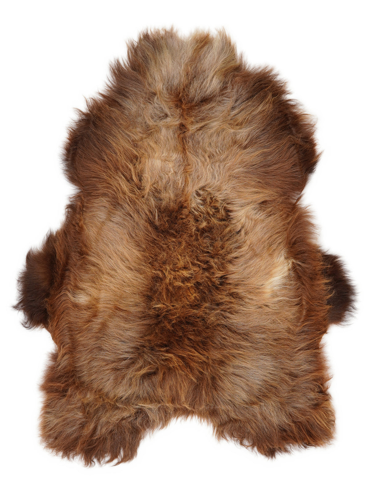 Peau de mouton islandaise multicolore d’environ 120 × 90 cm, vue de dessus : exactement la peau que vous recevez