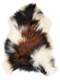 Peau de mouton islandaise multicolore d’environ 120 × 75 cm, vue de dessus : exactement la peau que vous recevez